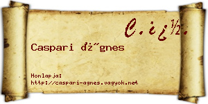 Caspari Ágnes névjegykártya
